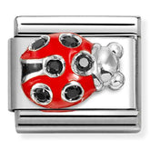 Nomination Composable Classic Link 330321/11 Ladybug with Red Enamel in 925 Silver & CZ